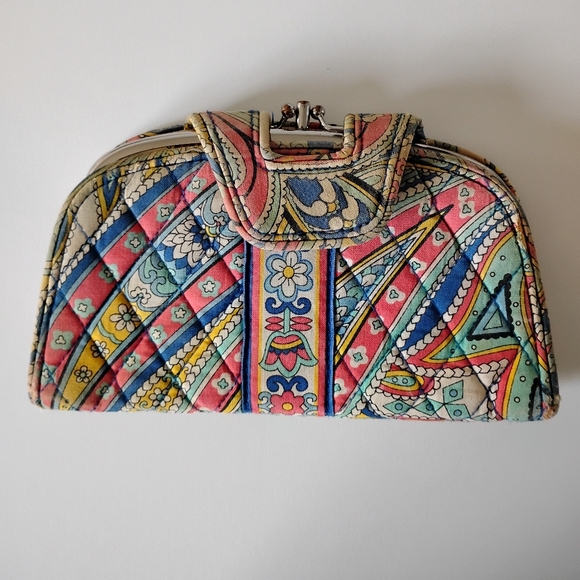 Vera Bradley Handbags - Vera Bradley Wallet Blue Red Colorful Floral  Classic Preppy Coastal Grandma